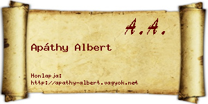 Apáthy Albert névjegykártya