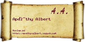 Apáthy Albert névjegykártya