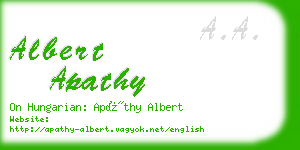 albert apathy business card